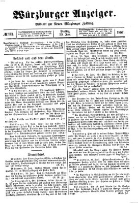 Würzburger Anzeiger (Neue Würzburger Zeitung) Dienstag 23. Juni 1857