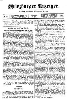 Würzburger Anzeiger (Neue Würzburger Zeitung) Samstag 4. Juli 1857