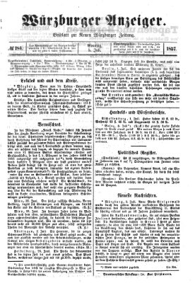 Würzburger Anzeiger (Neue Würzburger Zeitung) Sonntag 5. Juli 1857