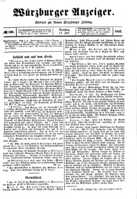 Würzburger Anzeiger (Neue Würzburger Zeitung) Samstag 11. Juli 1857