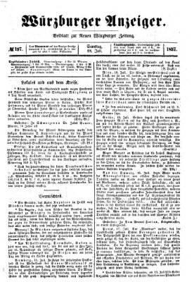 Würzburger Anzeiger (Neue Würzburger Zeitung) Samstag 18. Juli 1857