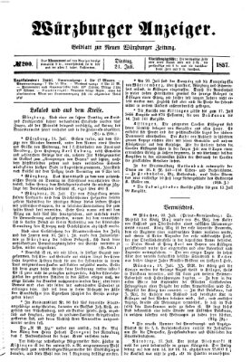 Würzburger Anzeiger (Neue Würzburger Zeitung) Dienstag 21. Juli 1857