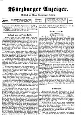 Würzburger Anzeiger (Neue Würzburger Zeitung) Mittwoch 22. Juli 1857