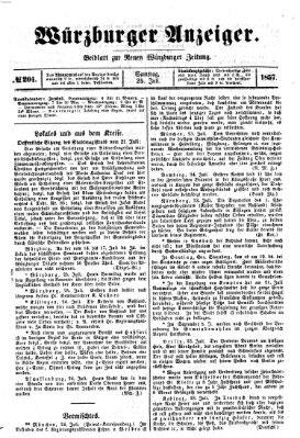 Würzburger Anzeiger (Neue Würzburger Zeitung) Samstag 25. Juli 1857