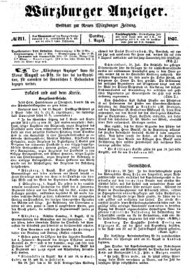 Würzburger Anzeiger (Neue Würzburger Zeitung) Samstag 1. August 1857