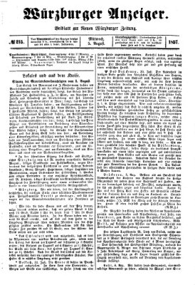 Würzburger Anzeiger (Neue Würzburger Zeitung) Mittwoch 5. August 1857