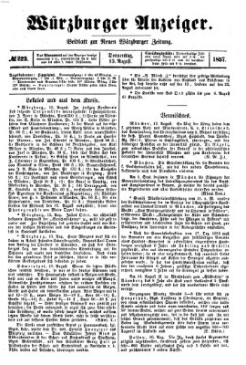 Würzburger Anzeiger (Neue Würzburger Zeitung) Donnerstag 13. August 1857