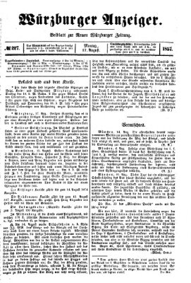 Würzburger Anzeiger (Neue Würzburger Zeitung) Montag 17. August 1857