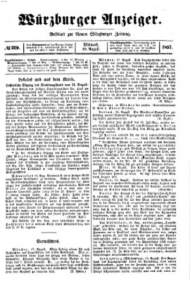 Würzburger Anzeiger (Neue Würzburger Zeitung) Mittwoch 19. August 1857