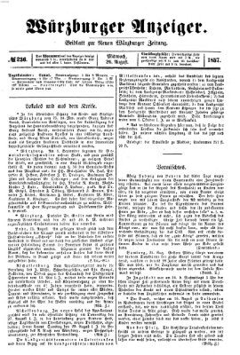 Würzburger Anzeiger (Neue Würzburger Zeitung) Mittwoch 26. August 1857