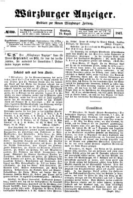 Würzburger Anzeiger (Neue Würzburger Zeitung) Samstag 29. August 1857