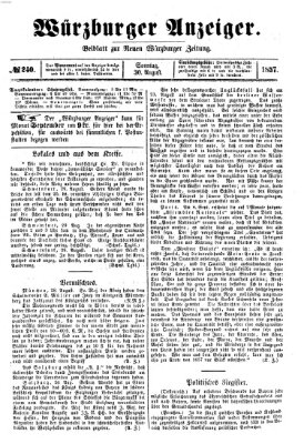 Würzburger Anzeiger (Neue Würzburger Zeitung) Sonntag 30. August 1857