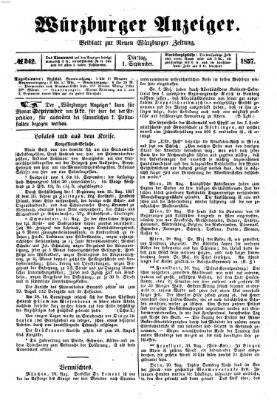 Würzburger Anzeiger (Neue Würzburger Zeitung) Dienstag 1. September 1857