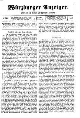 Würzburger Anzeiger (Neue Würzburger Zeitung) Montag 7. September 1857