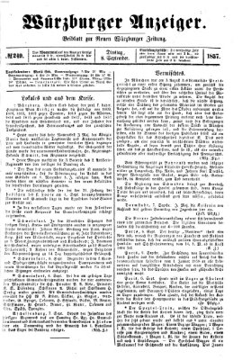 Würzburger Anzeiger (Neue Würzburger Zeitung) Dienstag 8. September 1857