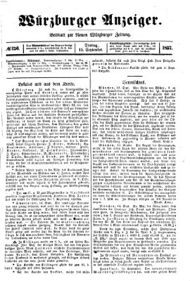 Würzburger Anzeiger (Neue Würzburger Zeitung) Dienstag 15. September 1857