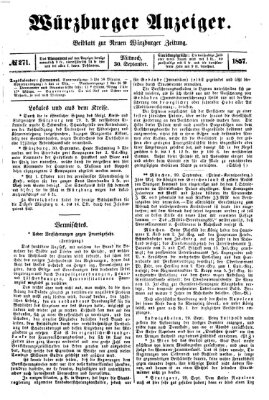 Würzburger Anzeiger (Neue Würzburger Zeitung) Mittwoch 30. September 1857