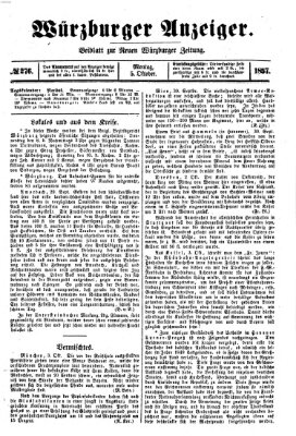 Würzburger Anzeiger (Neue Würzburger Zeitung) Montag 5. Oktober 1857