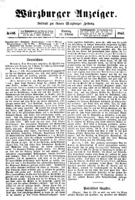 Würzburger Anzeiger (Neue Würzburger Zeitung) Sonntag 11. Oktober 1857