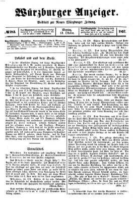 Würzburger Anzeiger (Neue Würzburger Zeitung) Montag 12. Oktober 1857