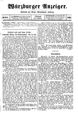 Würzburger Anzeiger (Neue Würzburger Zeitung) Mittwoch 14. Oktober 1857