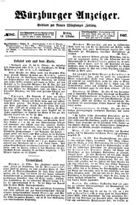 Würzburger Anzeiger (Neue Würzburger Zeitung) Freitag 16. Oktober 1857