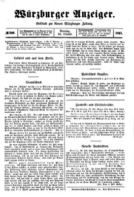 Würzburger Anzeiger (Neue Würzburger Zeitung) Sonntag 25. Oktober 1857