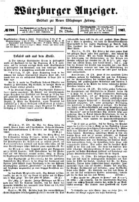 Würzburger Anzeiger (Neue Würzburger Zeitung) Mittwoch 28. Oktober 1857