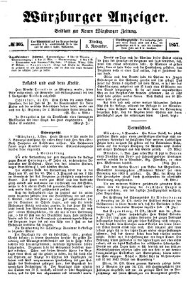 Würzburger Anzeiger (Neue Würzburger Zeitung) Dienstag 3. November 1857