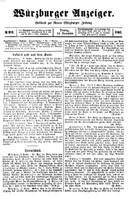 Würzburger Anzeiger (Neue Würzburger Zeitung) Dienstag 10. November 1857