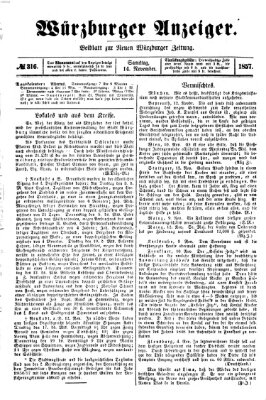 Würzburger Anzeiger (Neue Würzburger Zeitung) Samstag 14. November 1857