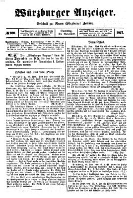 Würzburger Anzeiger (Neue Würzburger Zeitung) Samstag 28. November 1857