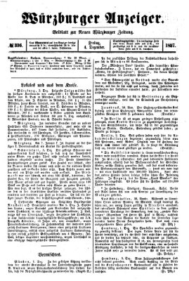 Würzburger Anzeiger (Neue Würzburger Zeitung) Freitag 4. Dezember 1857