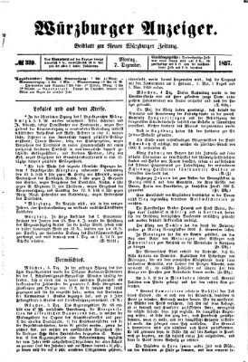 Würzburger Anzeiger (Neue Würzburger Zeitung) Montag 7. Dezember 1857