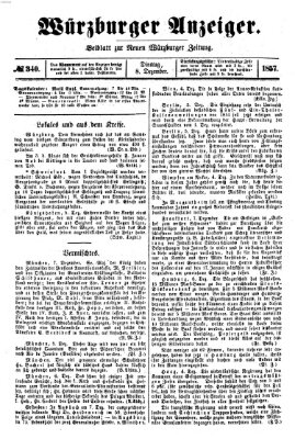 Würzburger Anzeiger (Neue Würzburger Zeitung) Dienstag 8. Dezember 1857