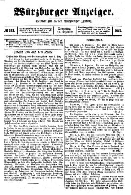 Würzburger Anzeiger (Neue Würzburger Zeitung) Donnerstag 10. Dezember 1857