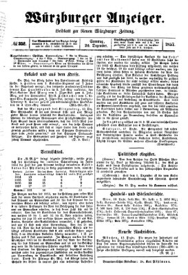 Würzburger Anzeiger (Neue Würzburger Zeitung) Sonntag 20. Dezember 1857