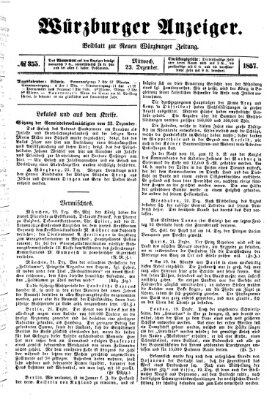 Würzburger Anzeiger (Neue Würzburger Zeitung) Mittwoch 23. Dezember 1857