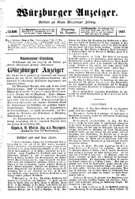 Würzburger Anzeiger (Neue Würzburger Zeitung) Donnerstag 24. Dezember 1857