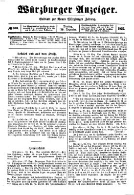 Würzburger Anzeiger (Neue Würzburger Zeitung) Dienstag 29. Dezember 1857