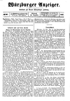 Würzburger Anzeiger (Neue Würzburger Zeitung) Mittwoch 30. Dezember 1857