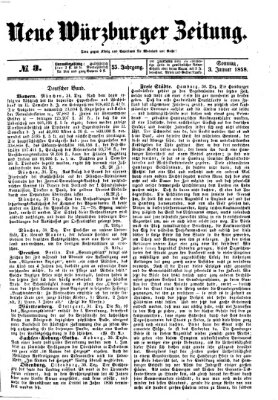 Neue Würzburger Zeitung Sonntag 3. Januar 1858