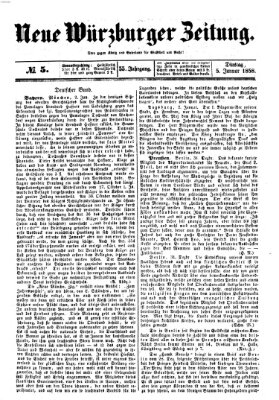 Neue Würzburger Zeitung Dienstag 5. Januar 1858