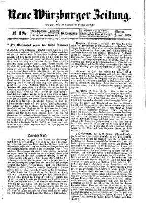 Neue Würzburger Zeitung Montag 18. Januar 1858