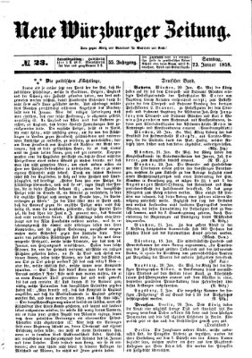 Neue Würzburger Zeitung Samstag 23. Januar 1858