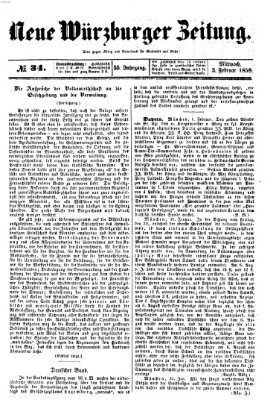 Neue Würzburger Zeitung Mittwoch 3. Februar 1858