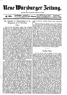 Neue Würzburger Zeitung Donnerstag 4. Februar 1858