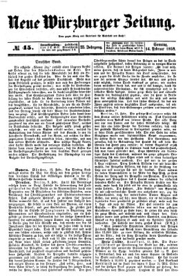 Neue Würzburger Zeitung Sonntag 14. Februar 1858