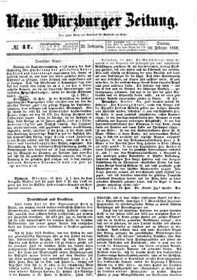 Neue Würzburger Zeitung Dienstag 16. Februar 1858