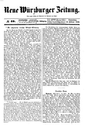 Neue Würzburger Zeitung Donnerstag 18. Februar 1858